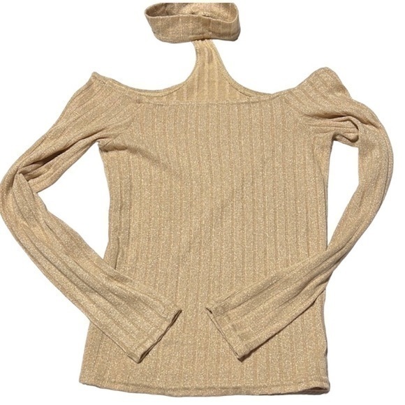 H&M Divided Gold Shimmery top with choker size XS-0081 - Picture 1 of 4